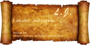 Latzkó Julianna névjegykártya